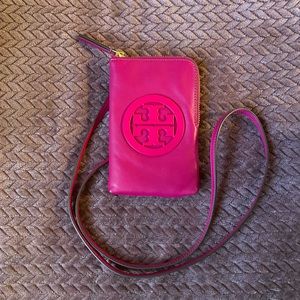 TB Leather Crossbody Phone Purse